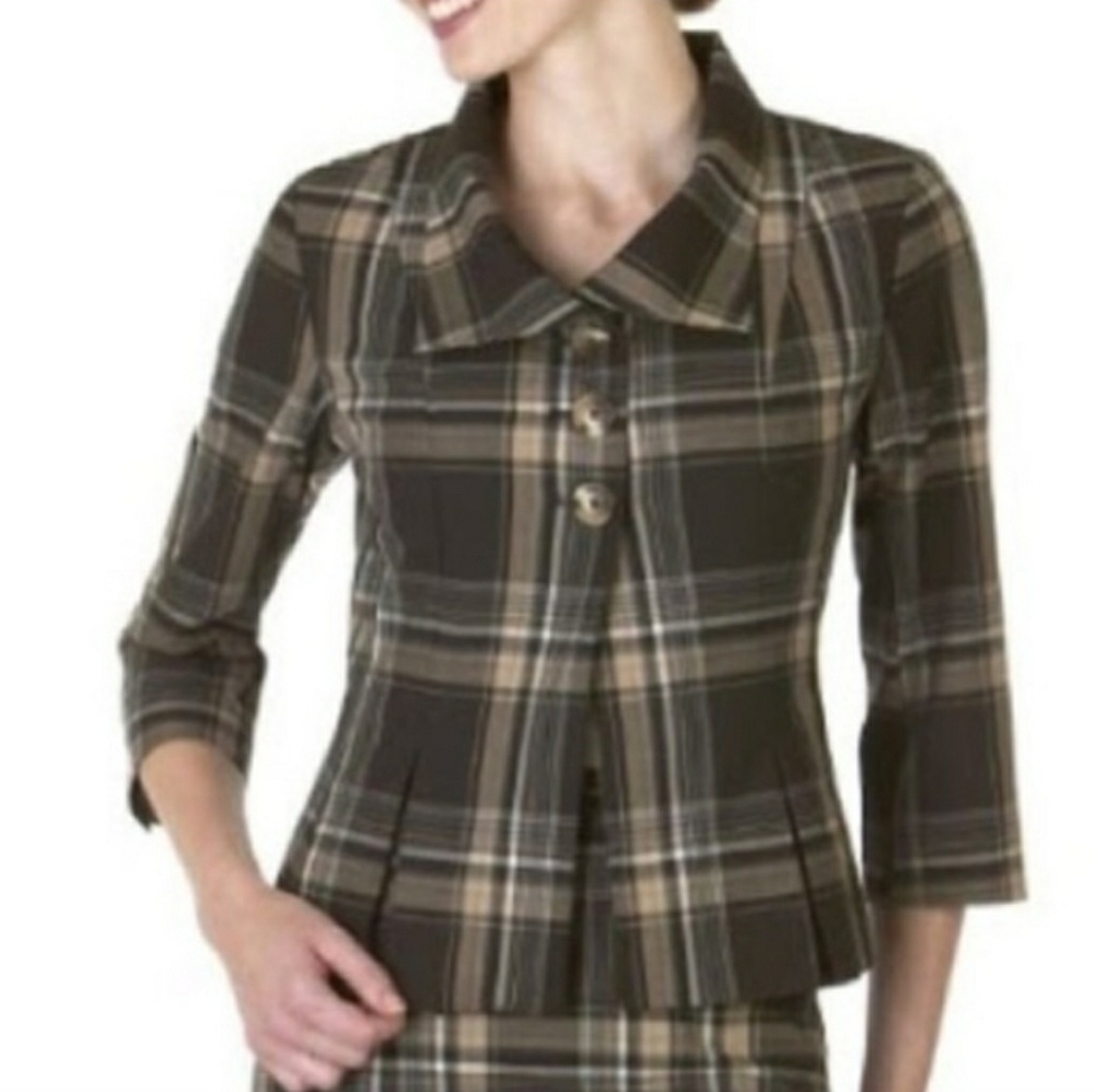 Isaac Mizrahi for Target Plaid Swing Jacket Blazer